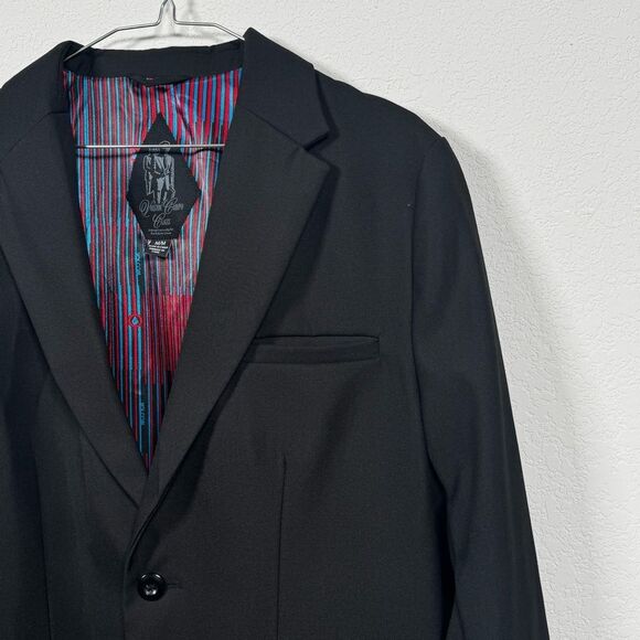 Volcom Corpo Class Black Blazer Striped Lining Dapper Sports Coat Mens Medium - Picture 2 of 9